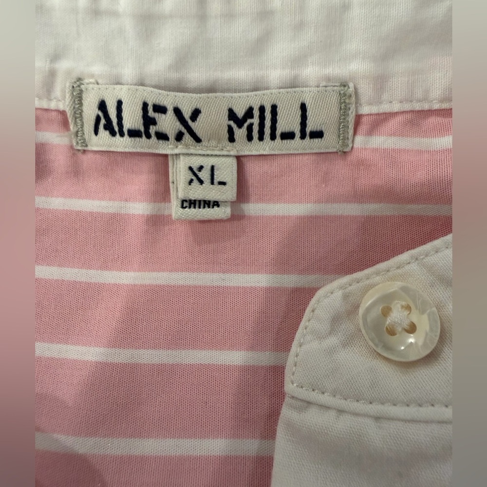 Alex Mill pink and White Striped Button Down Shirt XL - Picture 5 of 10